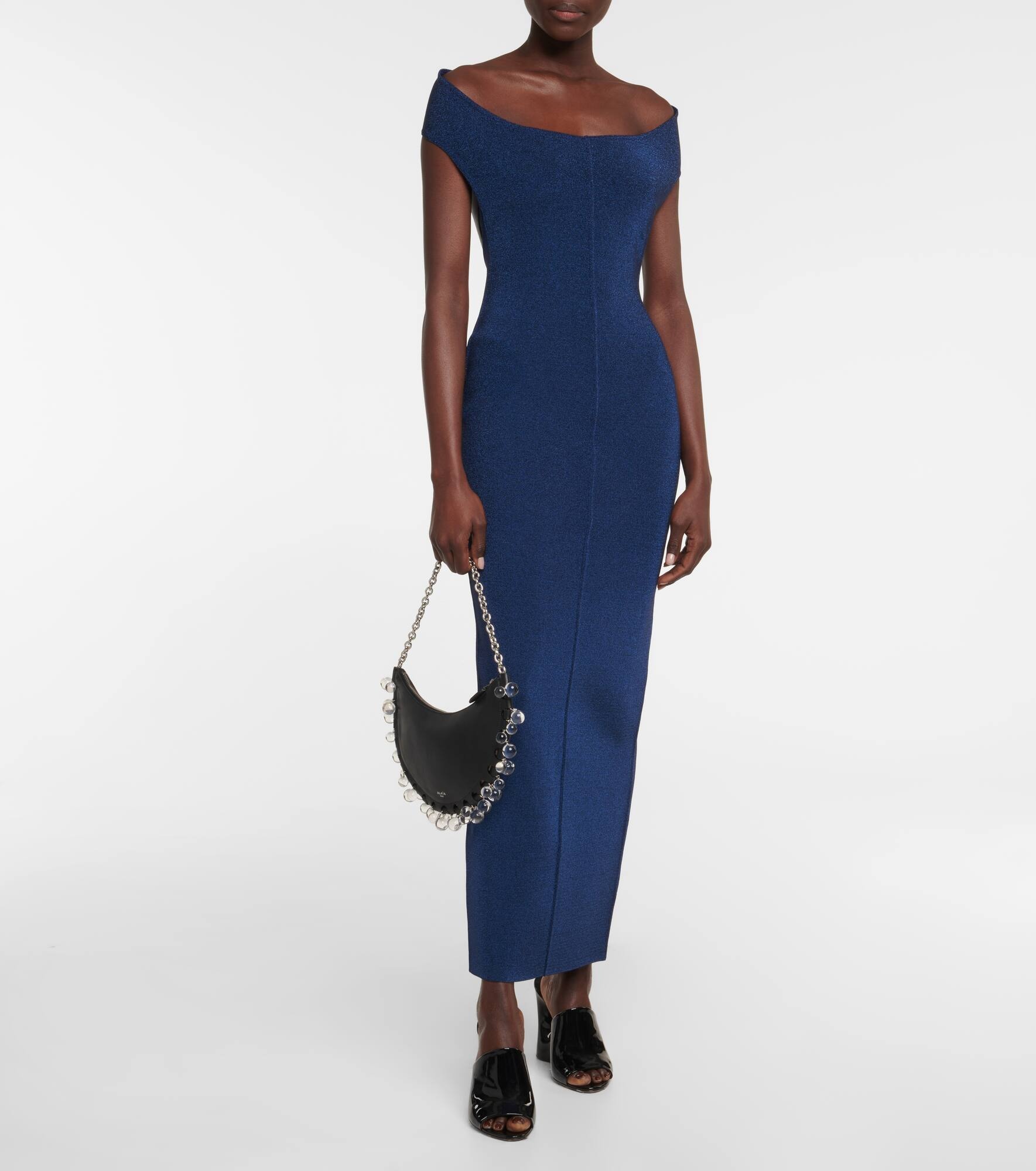 Off-shoulder wool-blend Lurex® gown - 2