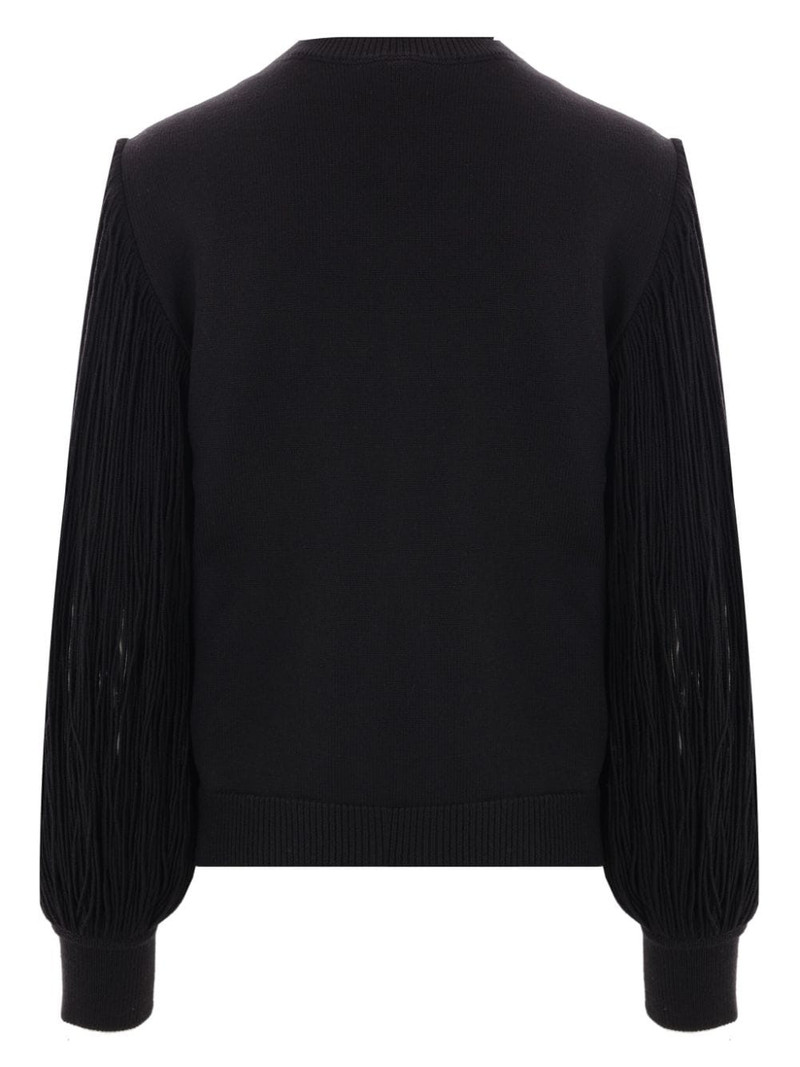 Alaïa fringed-sleeve jumper outlook