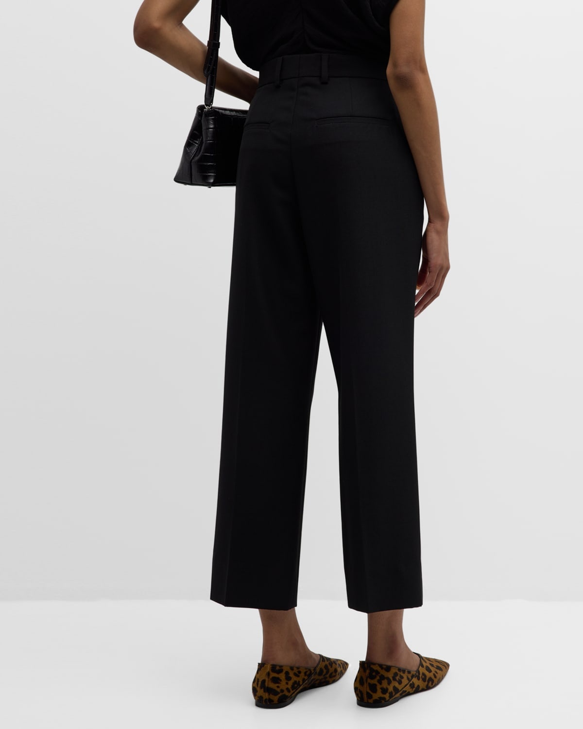 High-Rise Straight-Leg Crop Trousers - 6