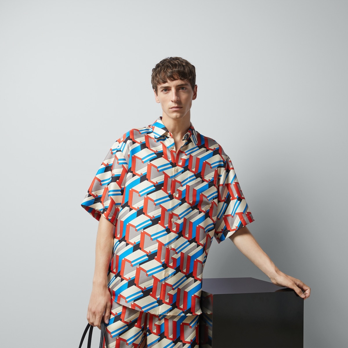 Gucci pixel print silk shirt - 5