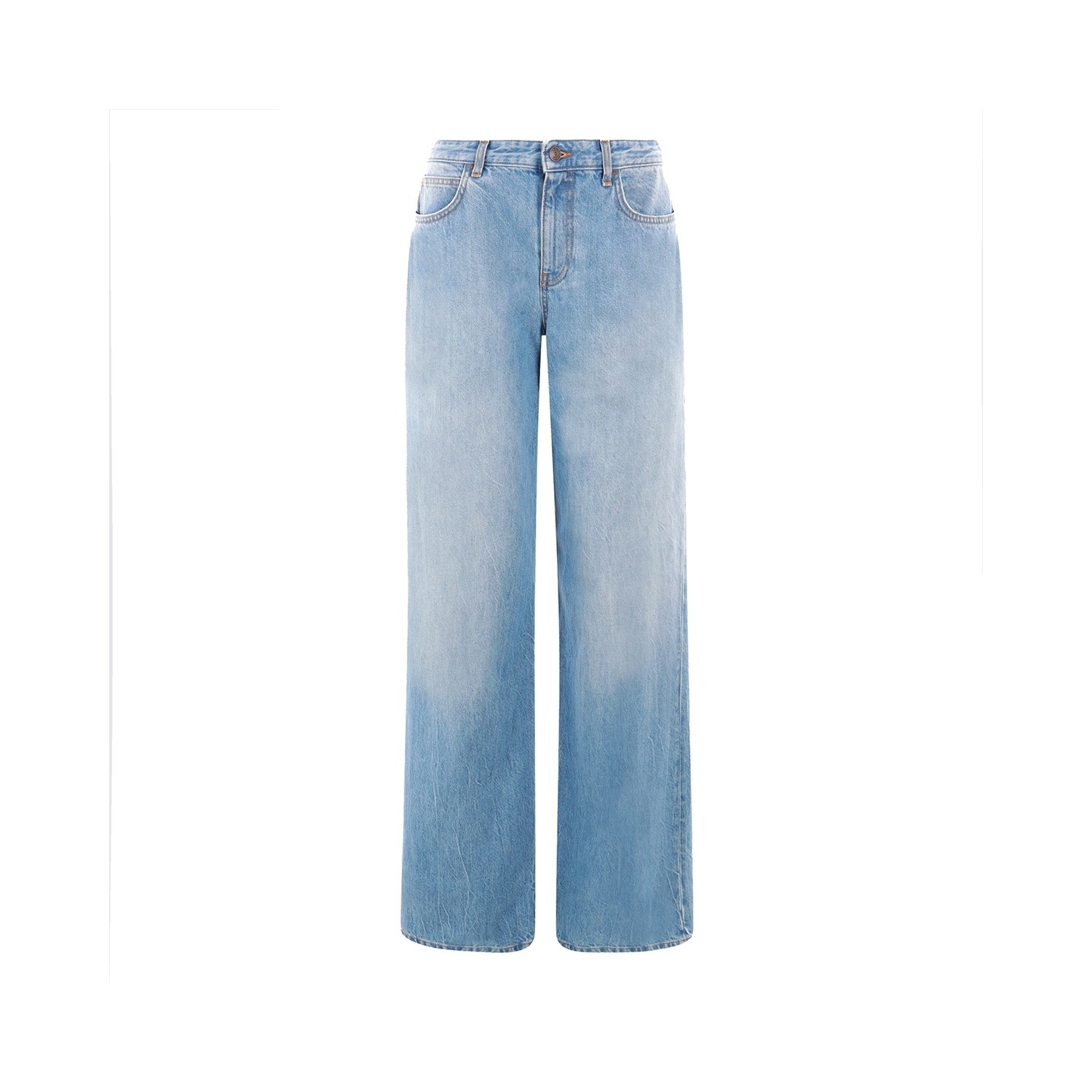 BLUE COTTON DENIM JEANS - 1