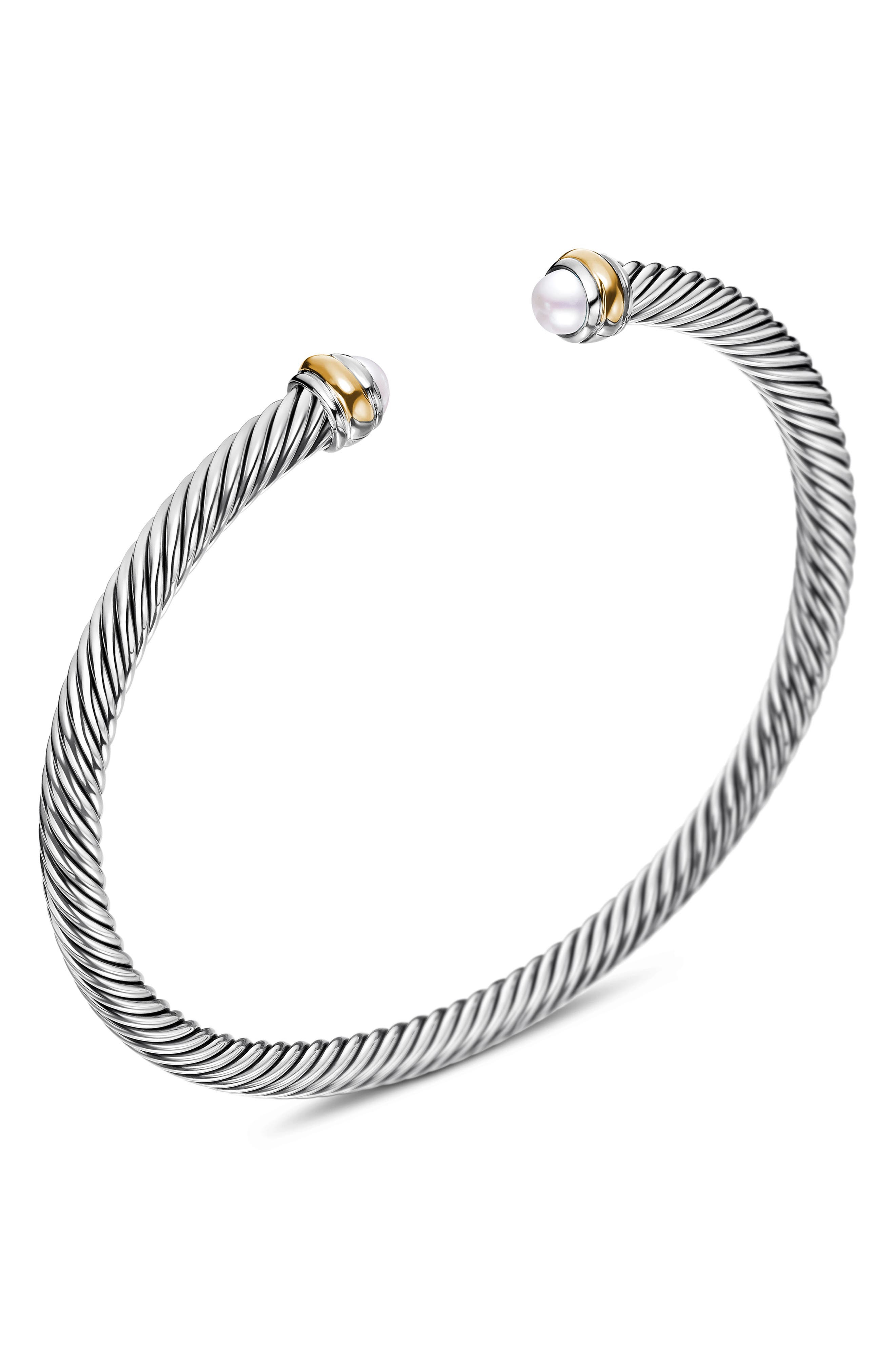 David Yurman Cable Classic Bracelet with 18K Gold & Semiprecious Stones, 4mm in Silver/Pearl at Nord - 5