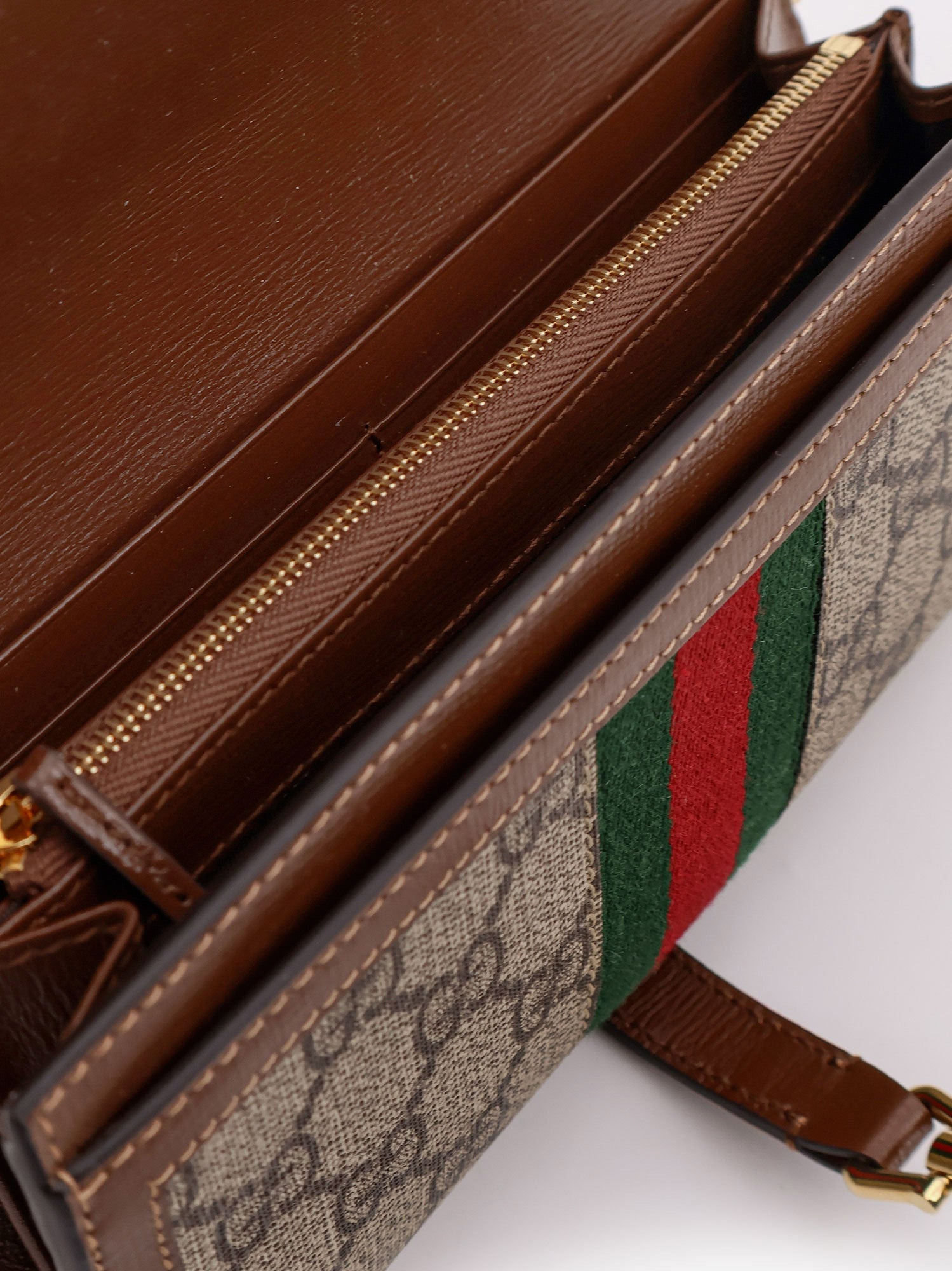 Gucci Women Jackie 1961 Gg Supreme Fabric And Leather Wallet With Shoulder Strap - 4