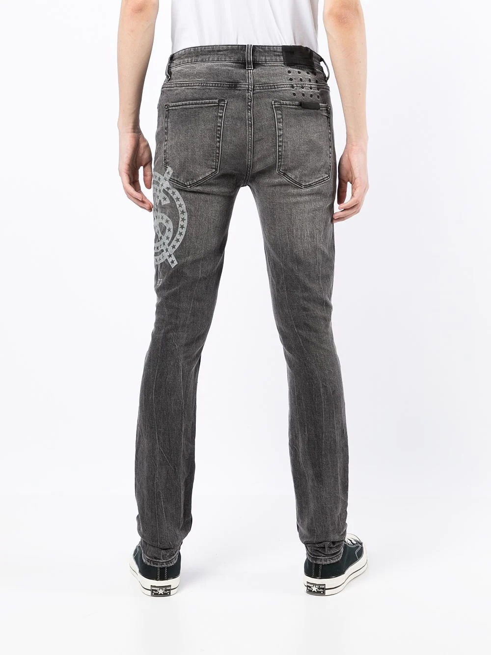 motif-print slim-fit jeans - 4