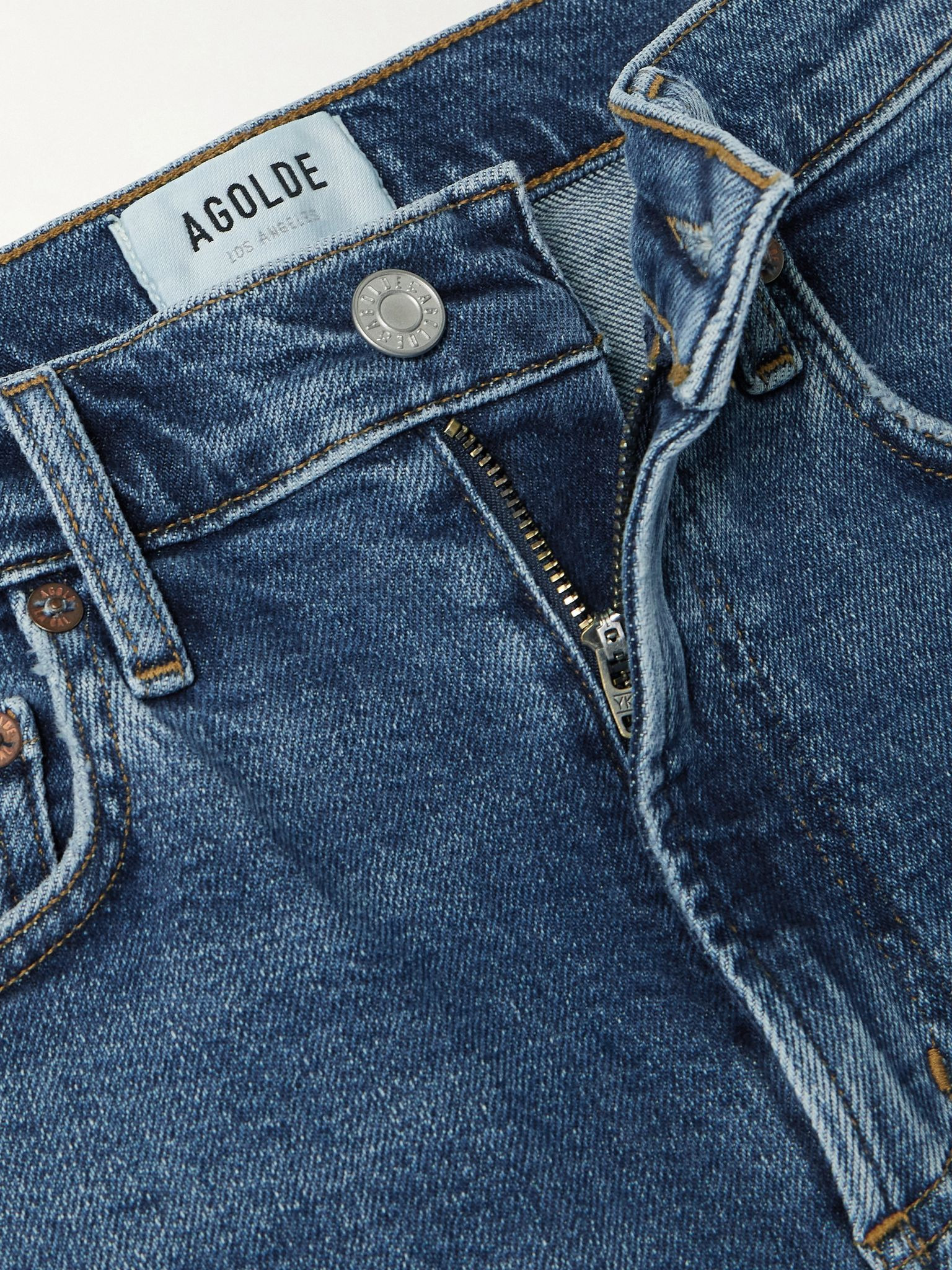 Harper cropped frayed mid-rise straight-leg jeans Dark denim - 5
