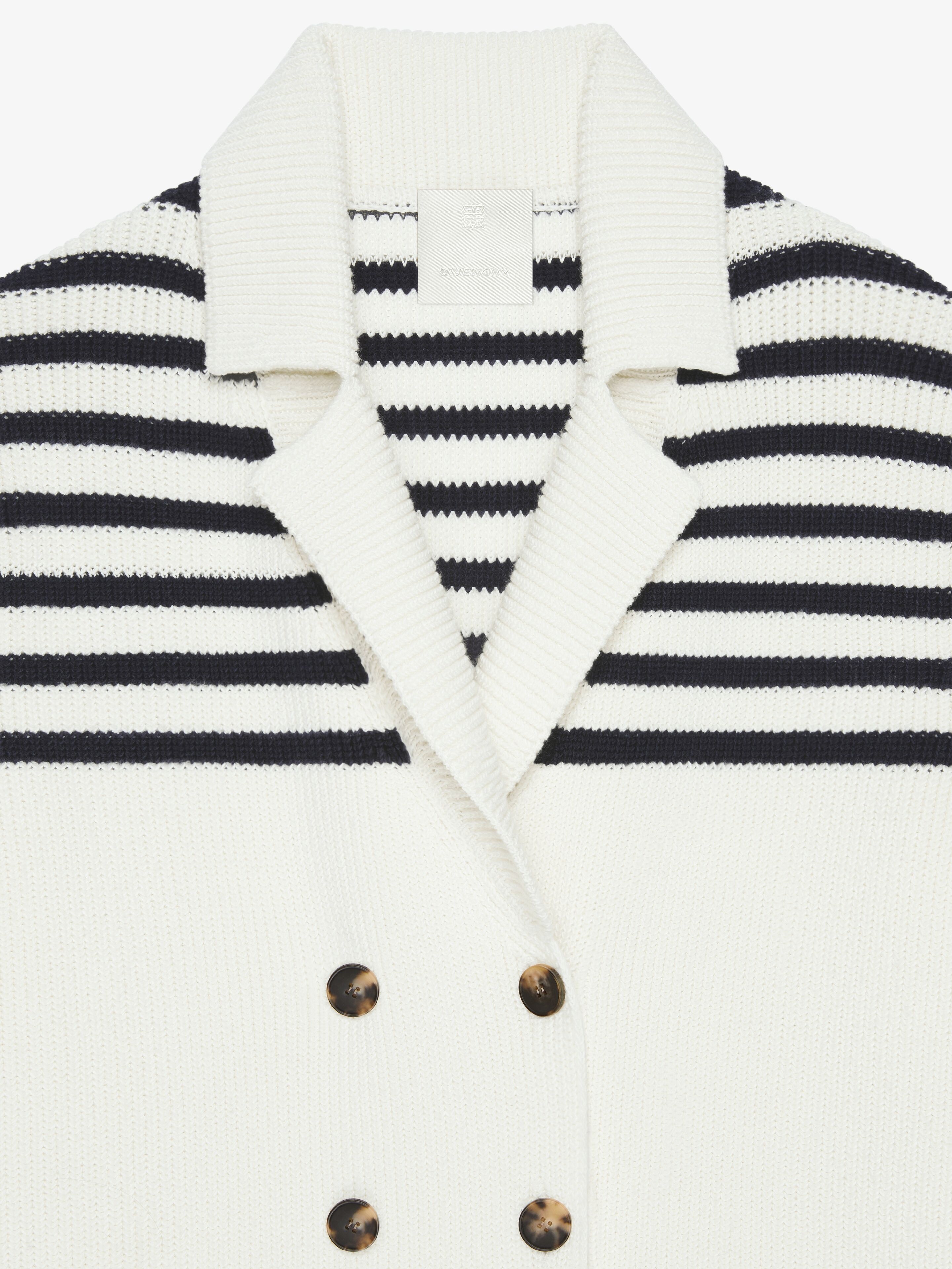 4G STRIPED CARDIGAN IN WOOL AND COTTON - 5