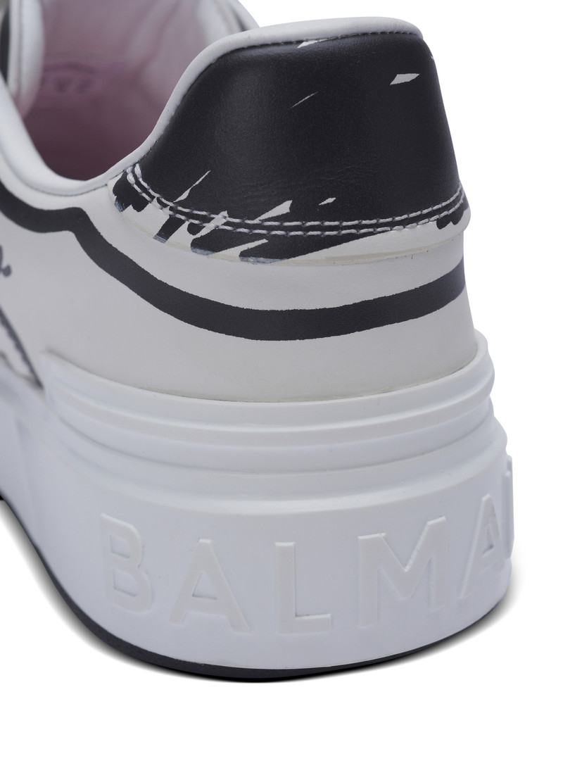 Balmain B-Court printed calfskin trainers outlook