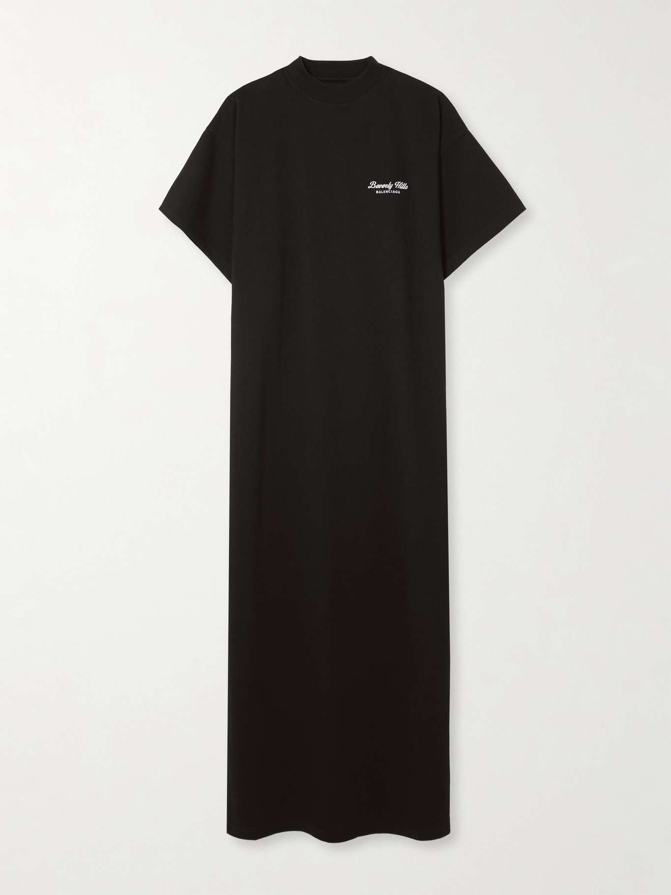 Oversized logo-embroidered cotton-jersey maxi dress - 1