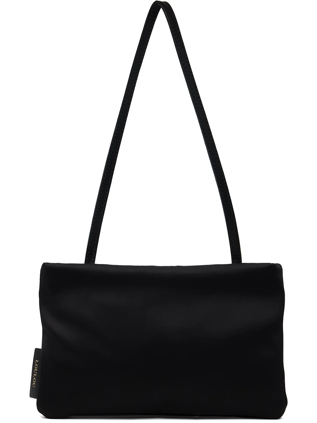 Black Grace Small Satin Baguette Bag - 1