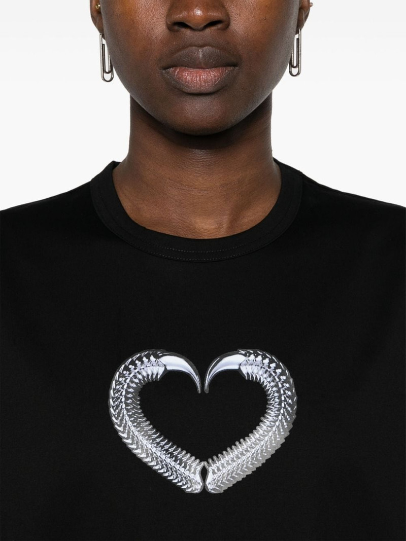 graphic-heart print cotton T-shirt 5