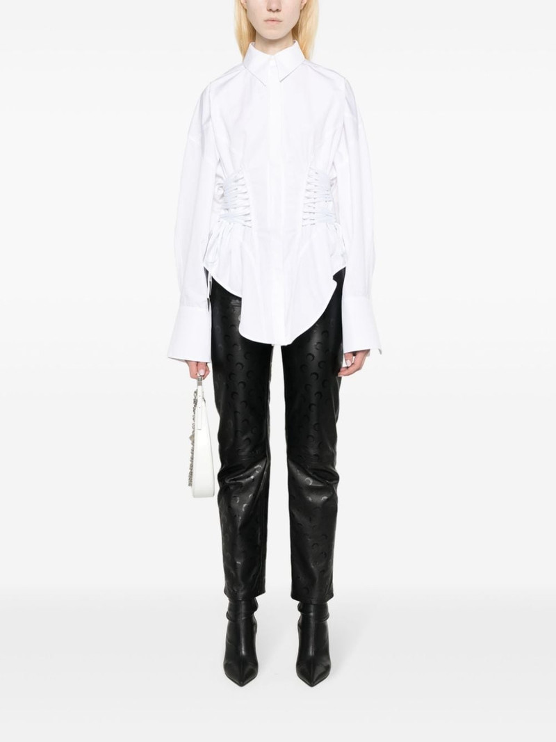 MUGLER lace-detailed cotton shirt outlook