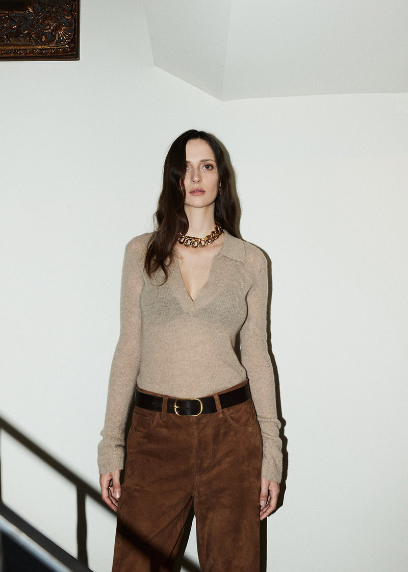 Simone Polo Sweater In Fawn 3