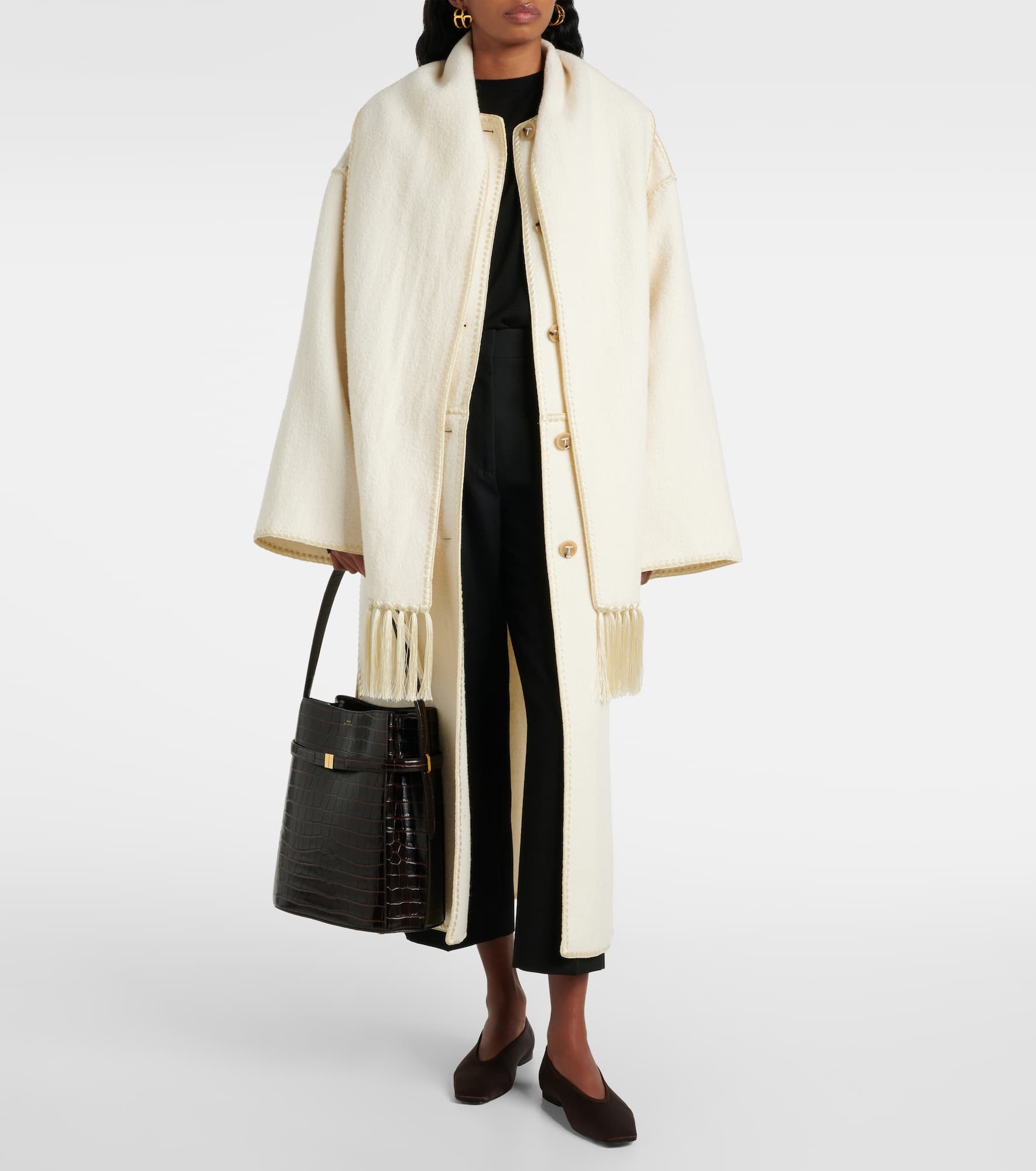 Croc-effect leather bucket bag - 5