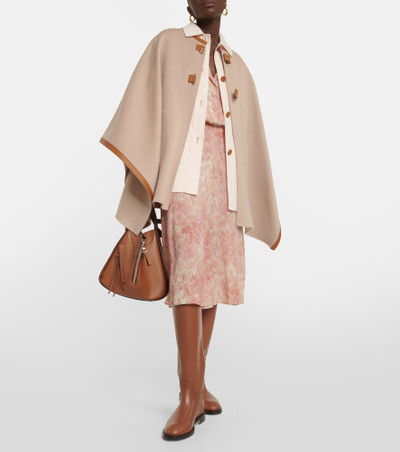 Loro Piana Kirna leather-trimmed cashmere cape outlook