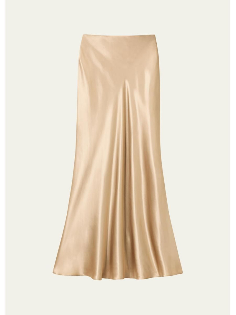 Bias-Cut Fluid Viscose Maxi Skirt 1