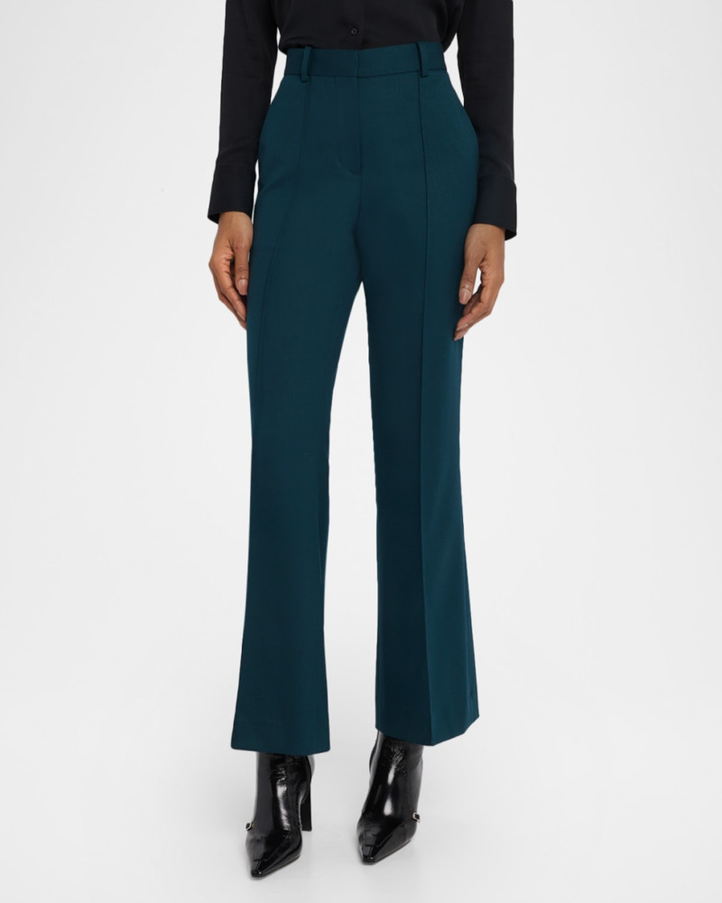 Jade Pintuck Flare-Leg Trousers 4