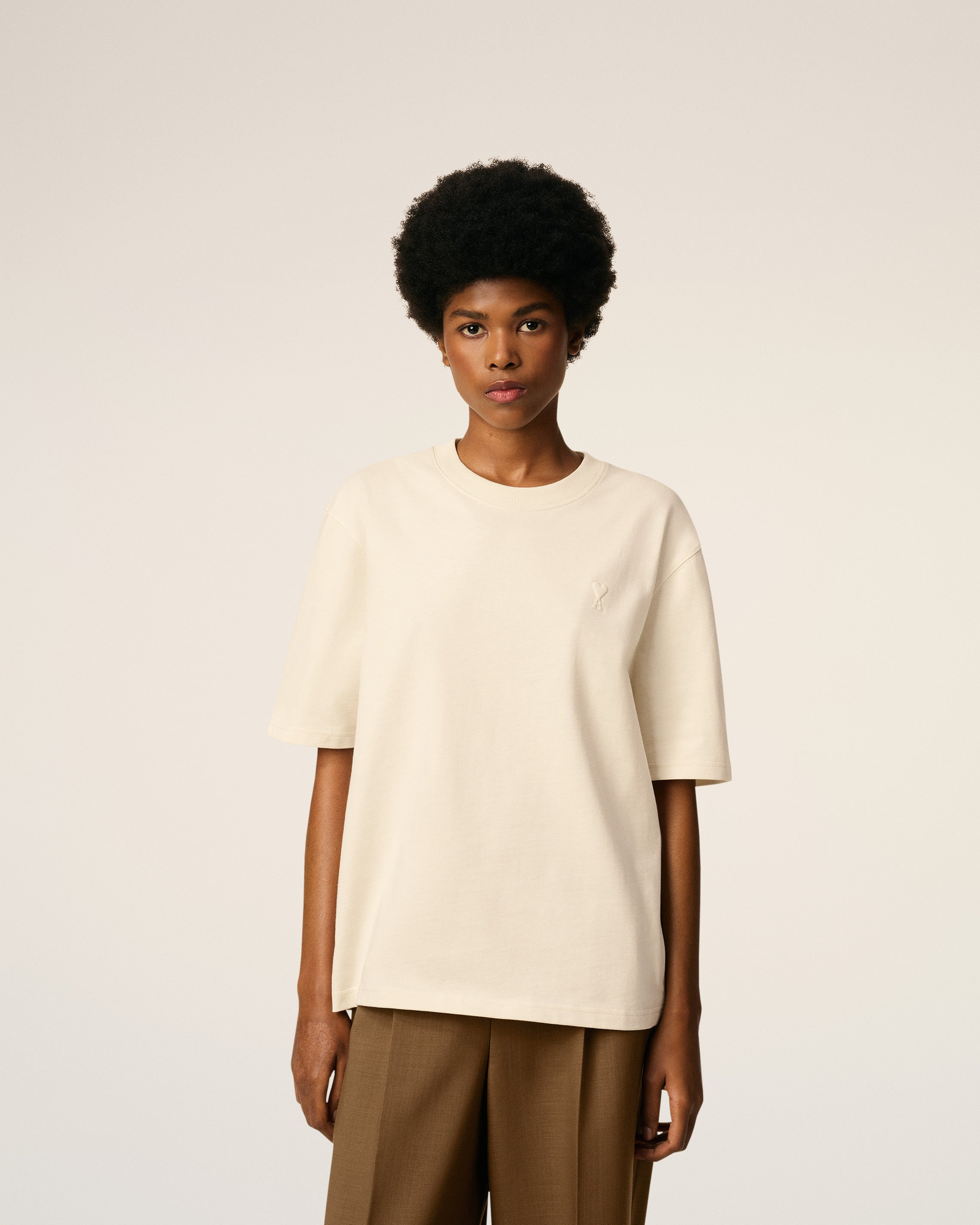 WHITE COTTON AMI DE COEUR T-SHIRT - 3