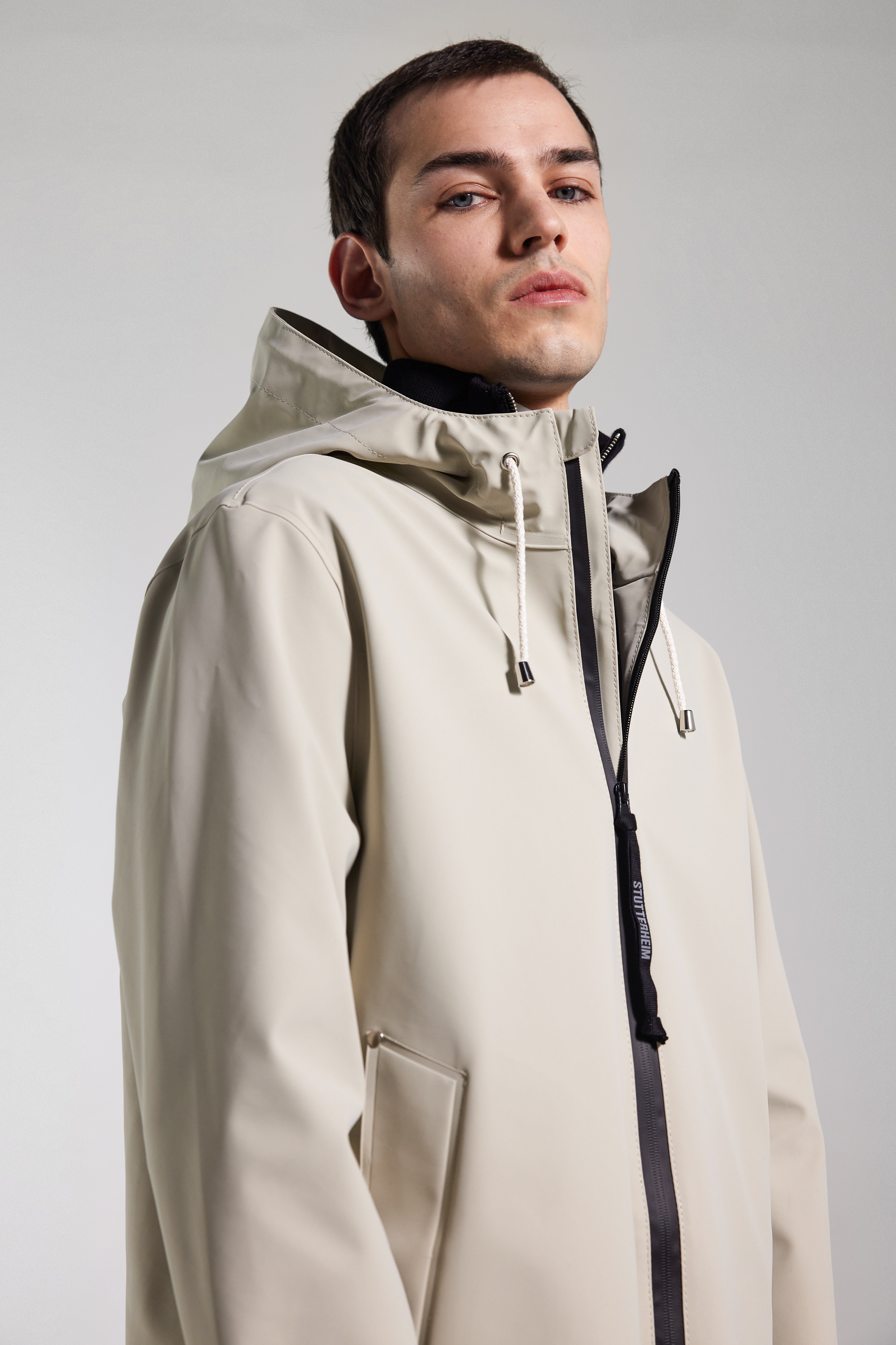 Stockholm Lightweight Zip Matte Raincoat Pelican - 5