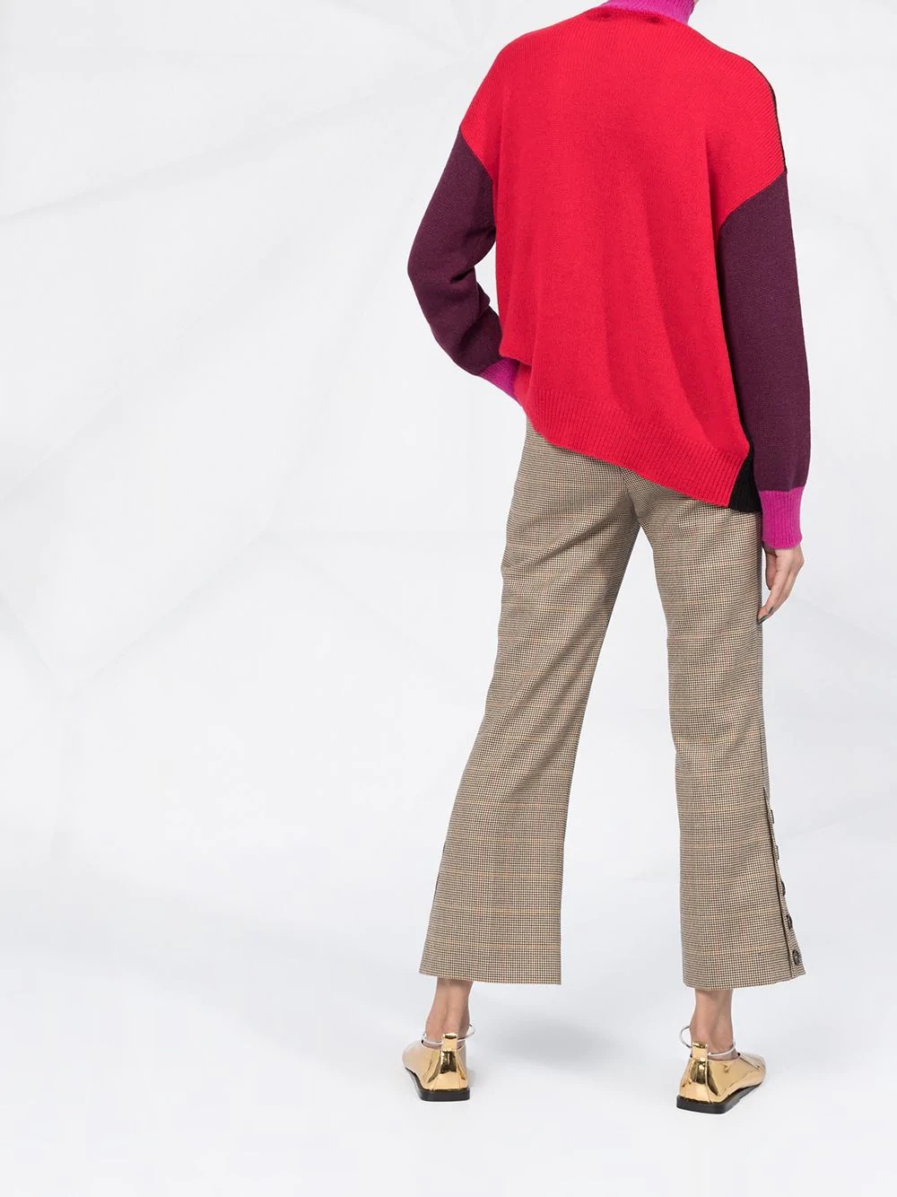 colour-block turtleneck jumper - 4