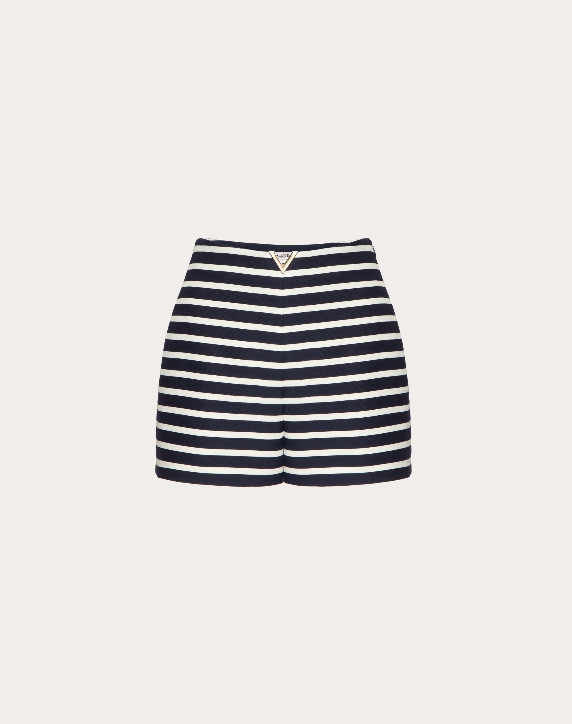 CREPE COUTURE SHORTS WITH STRIPED PRINT - 1