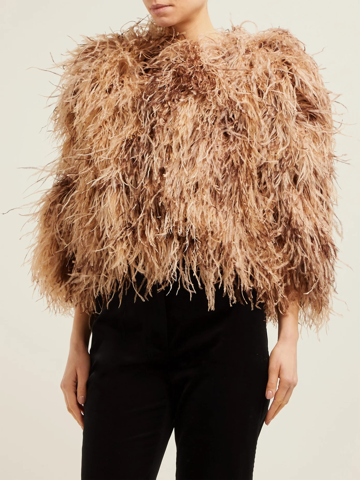 Ostrich-feather cropped bolero jacket - 4