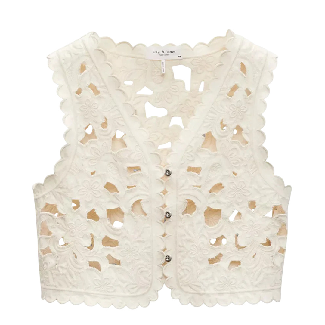 Coralie Floral Cutout Vest - 1