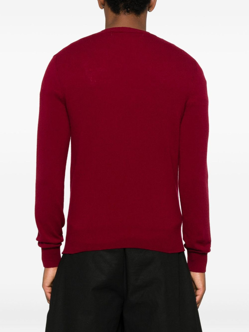 heart-emblem V-neck sweater 4