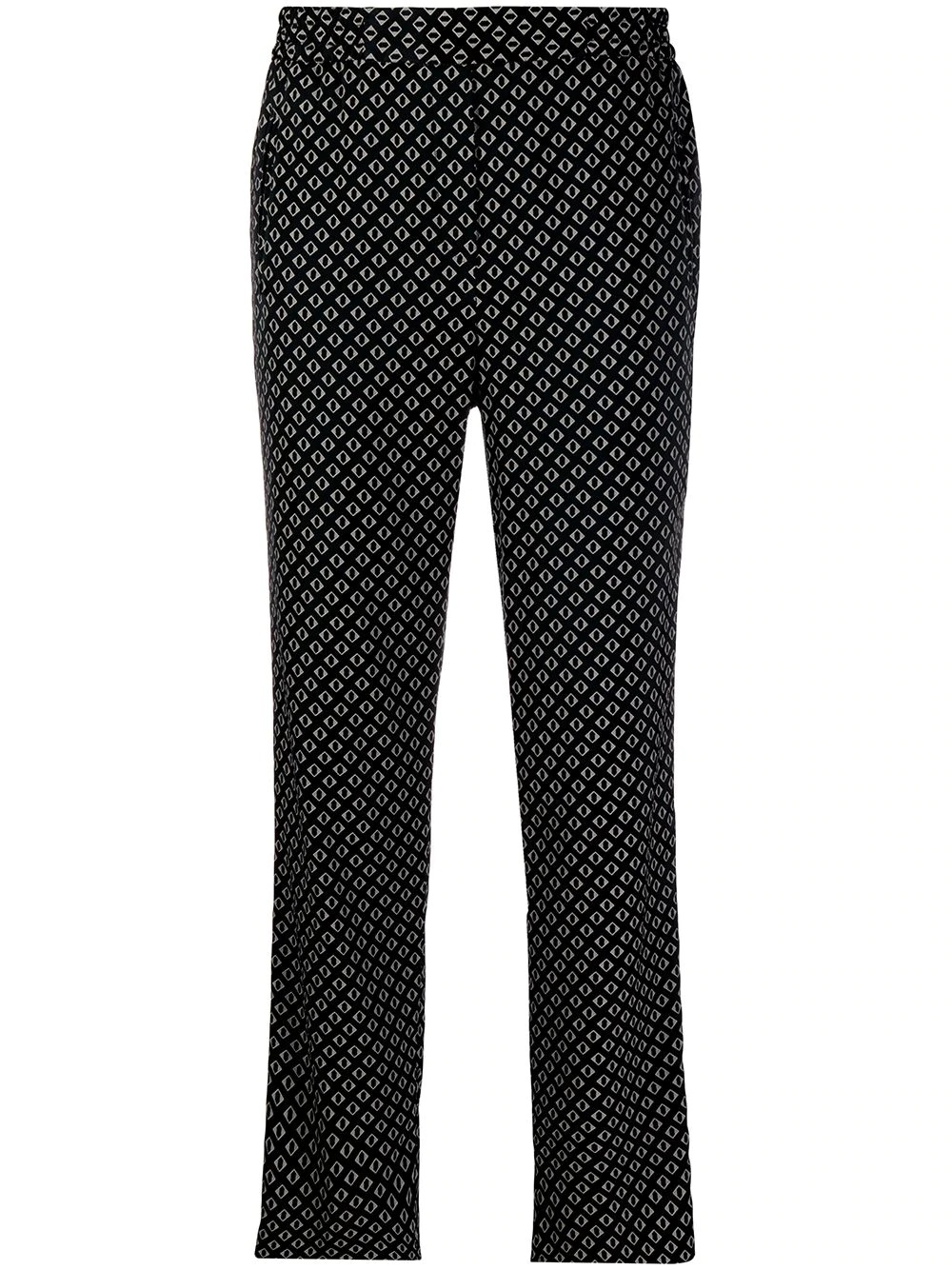 diamond-pattern slim trousers - 1