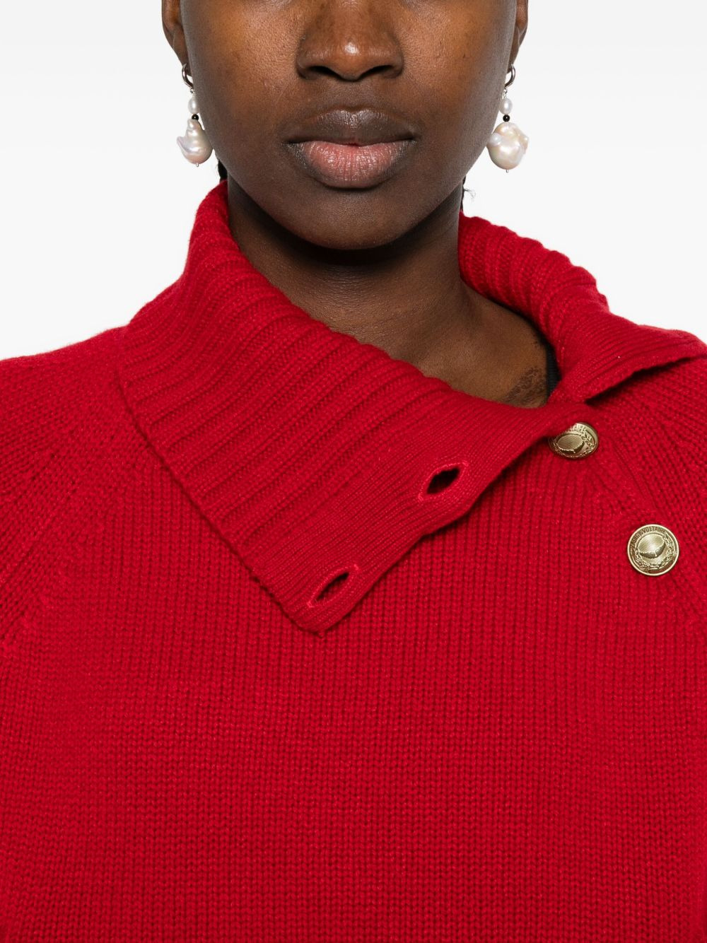 high-neck button-detail sweater - 5