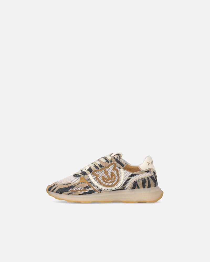 PINKO SNEAKERS WITH LOVE BIRDS LOGO AND ANIMAL PRINT outlook