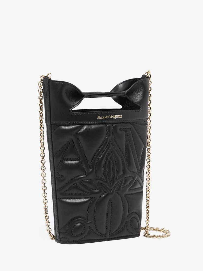 Women's The Bow Mini With Chain in Black - 2