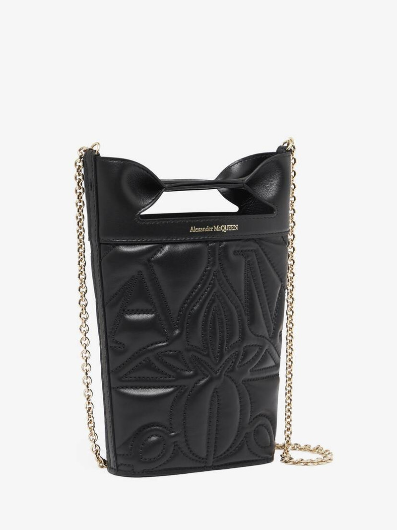 Alexander McQueen Women's The Bow Mini With Chain in Black outlook