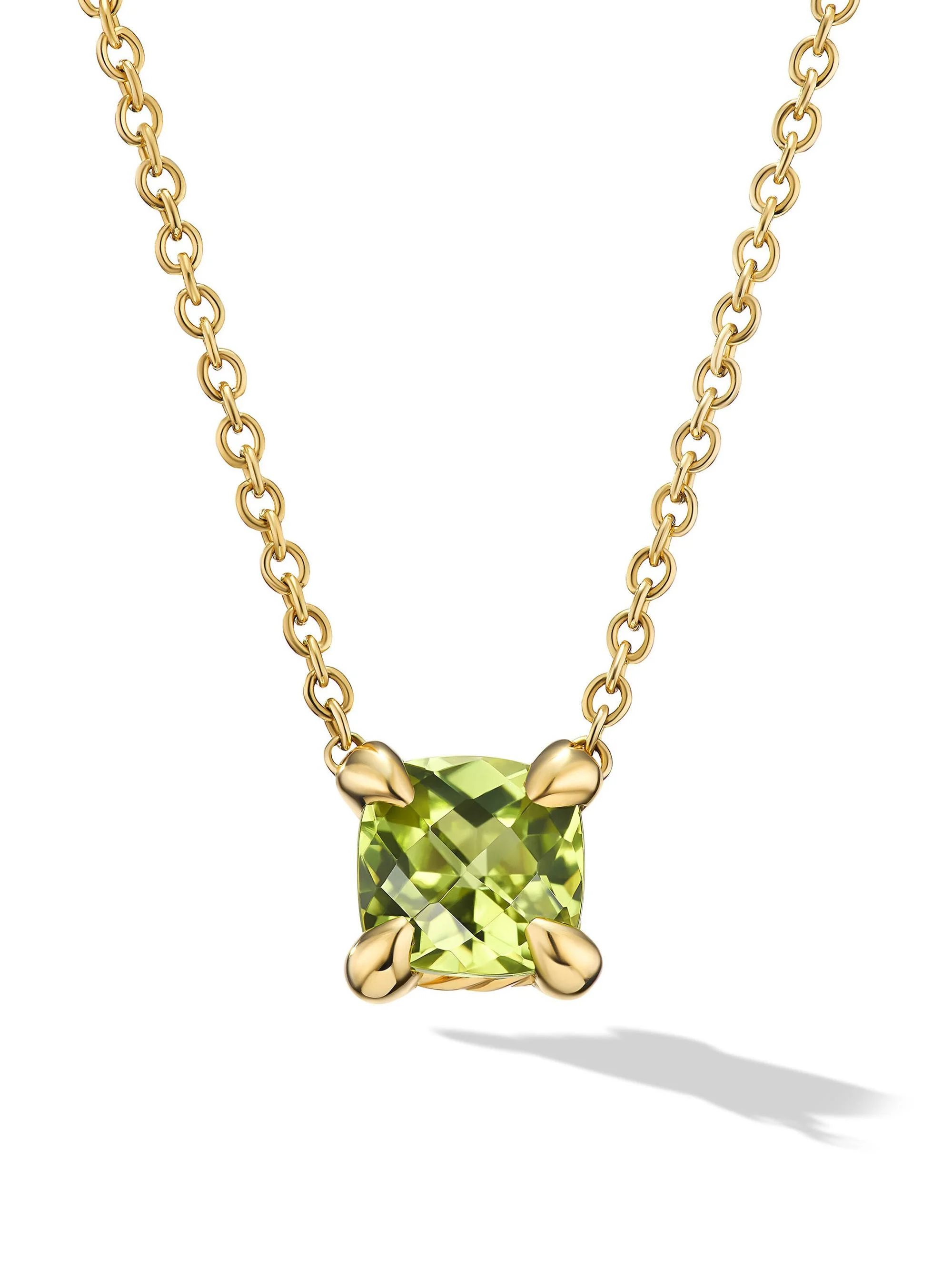 Women's Micro Chatelaine Pendant Necklace in 18K Yellow Gold - Peridot - 1