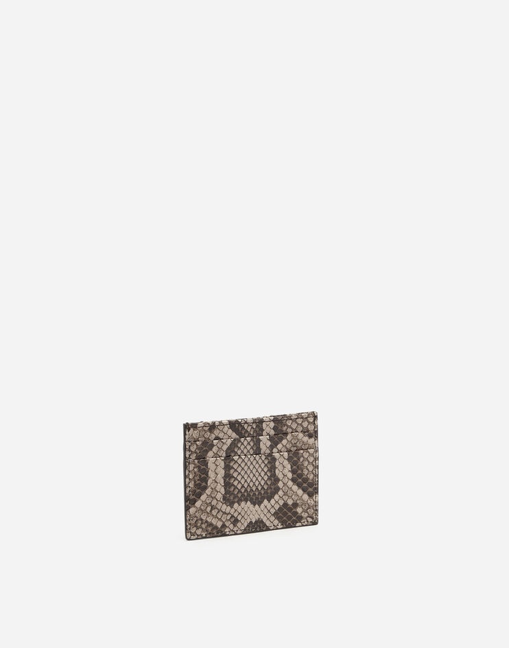 Python leather card holder with crossover DG logo - 2