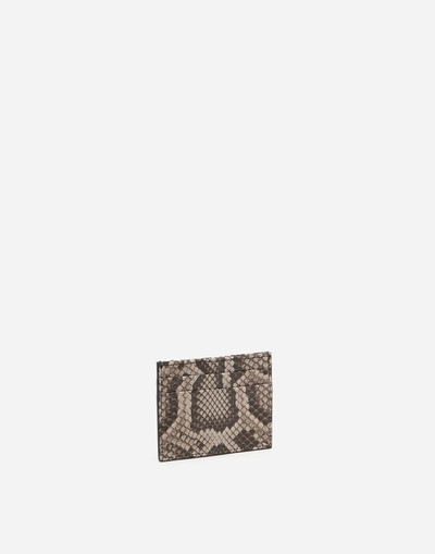 Dolce & Gabbana Python leather card holder with crossover DG logo outlook