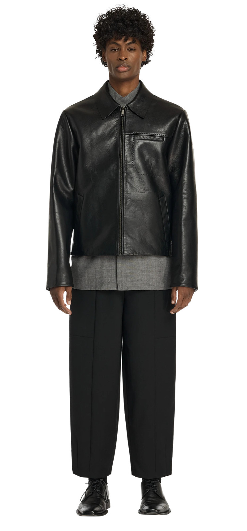 entire studios COREHIDE JACKET BLACK LEATHER outlook