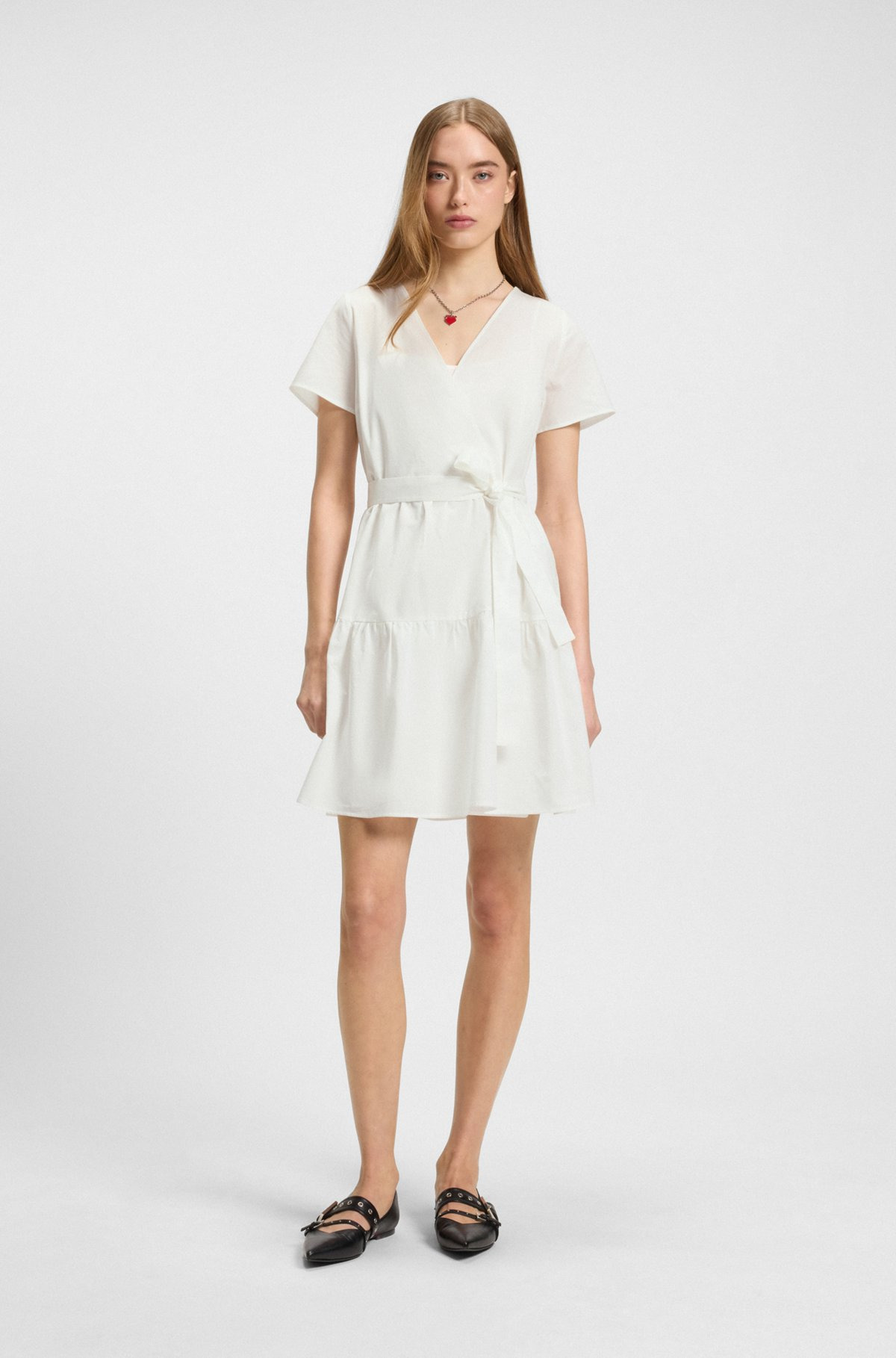 COTTON DRESS WITH WRAP FRONT - 2