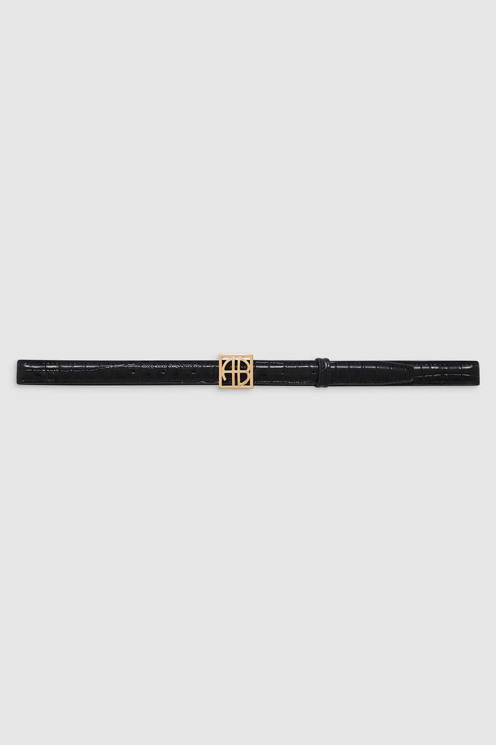 Monogram Belt - Black Embossed - 1