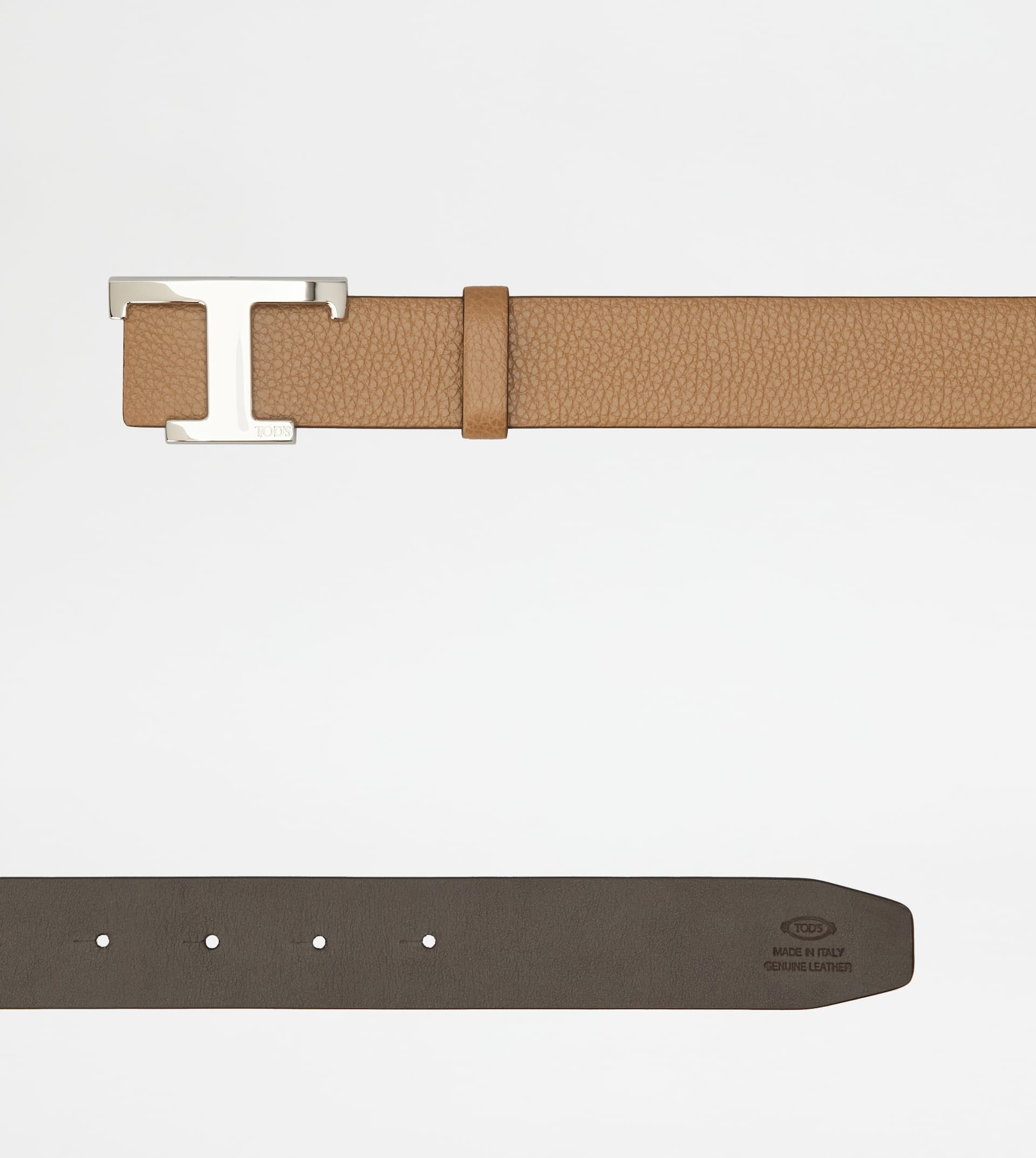 T TIMELESS REVERSIBLE BELT IN LEATHER - BROWN - 3
