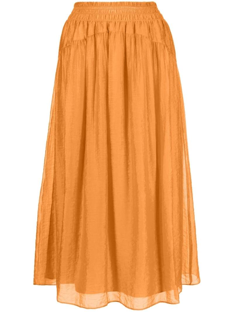 smocked-waist high-waisted skirt 1