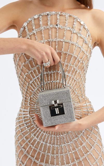 Oscar de la Renta Alibi Cube Crystal Top Handle Bag gold outlook