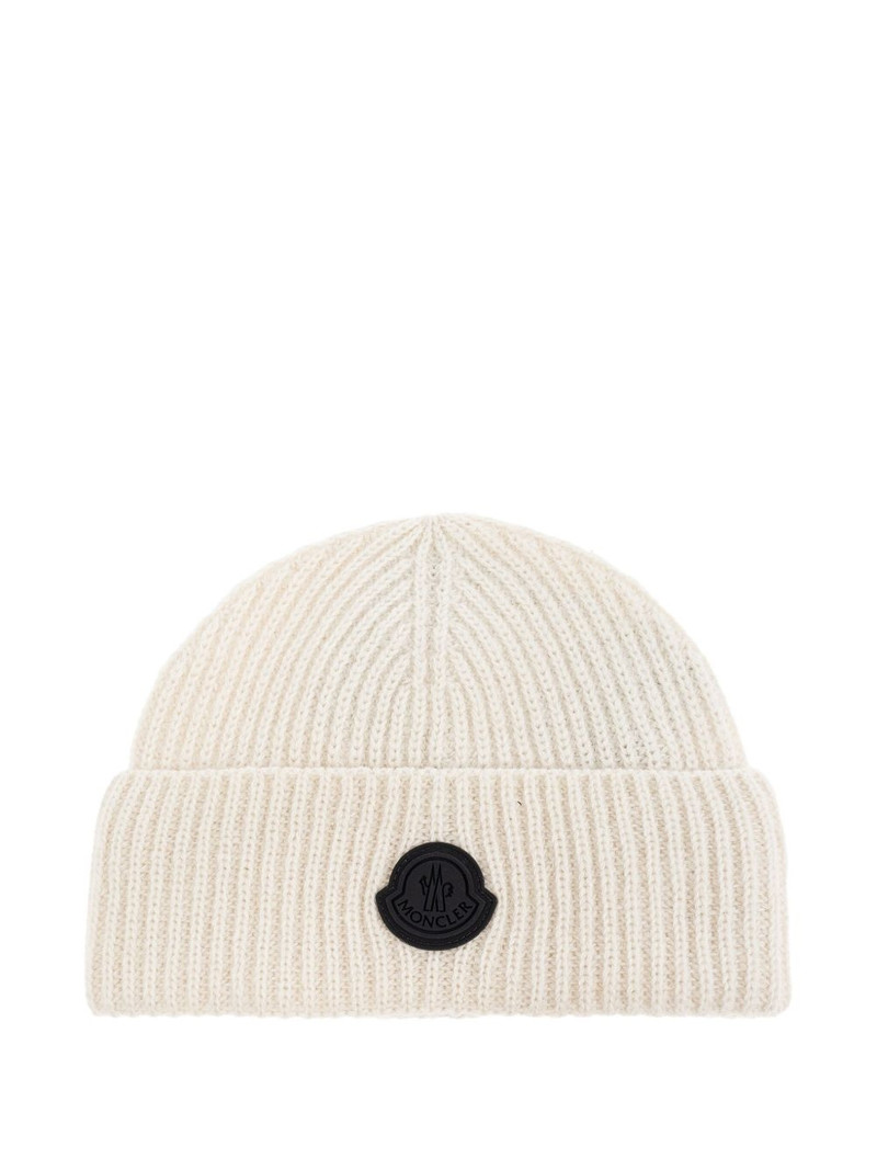 ribbed logo-patch beanie 1