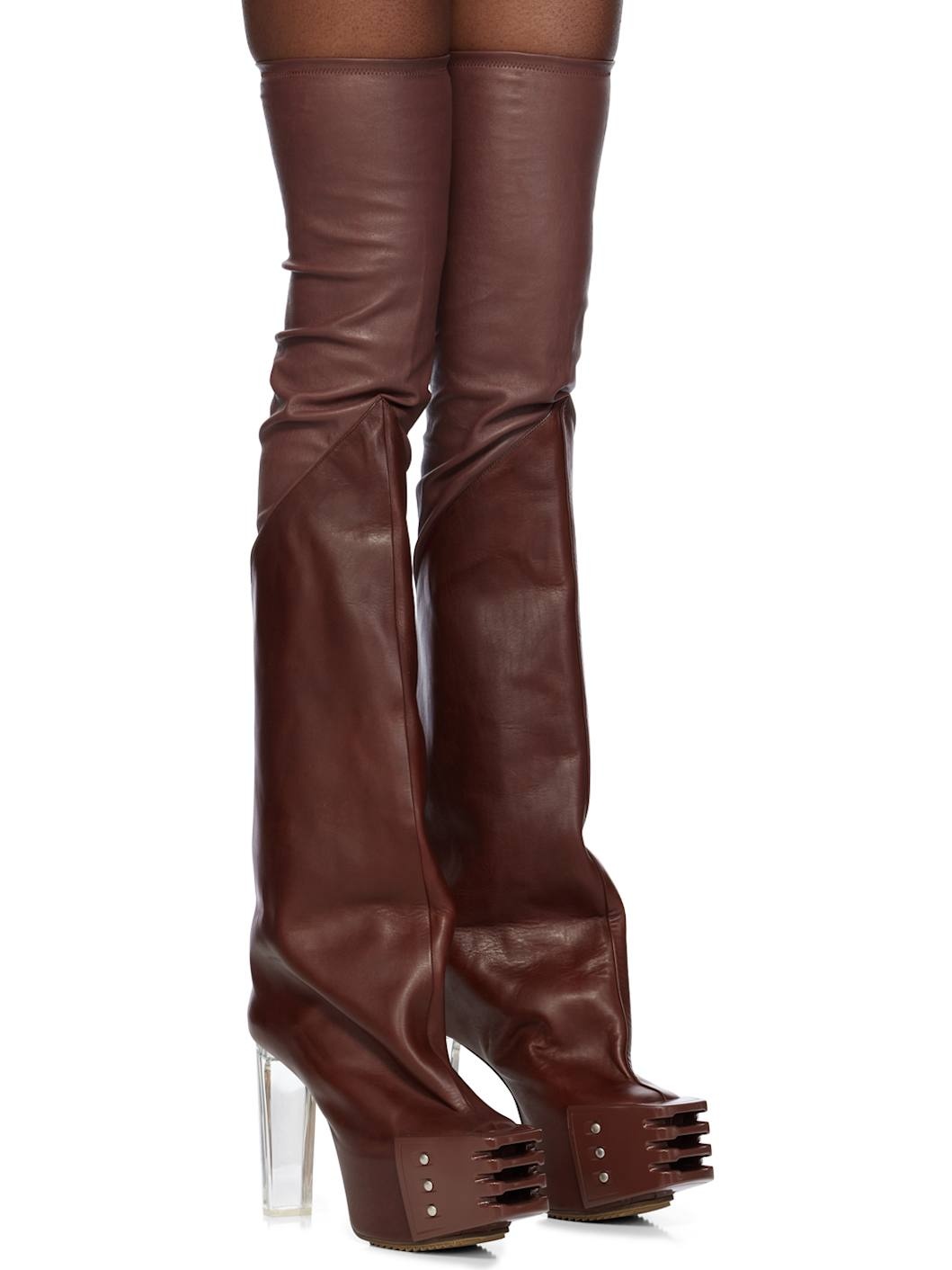 Burgundy Rhino Grilled Kiss Boots - 4