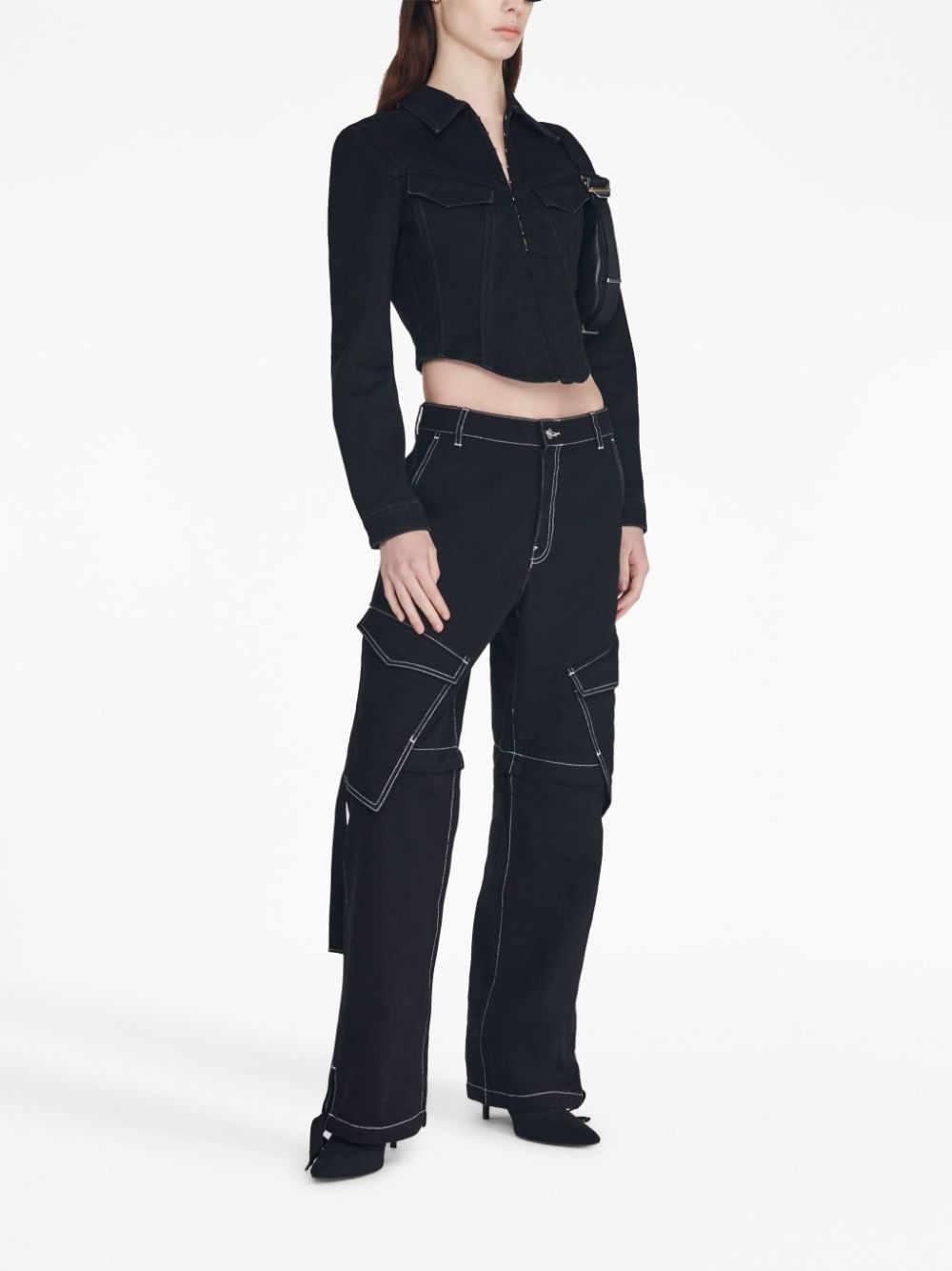 logo-patch detachable-leg jeans - 4