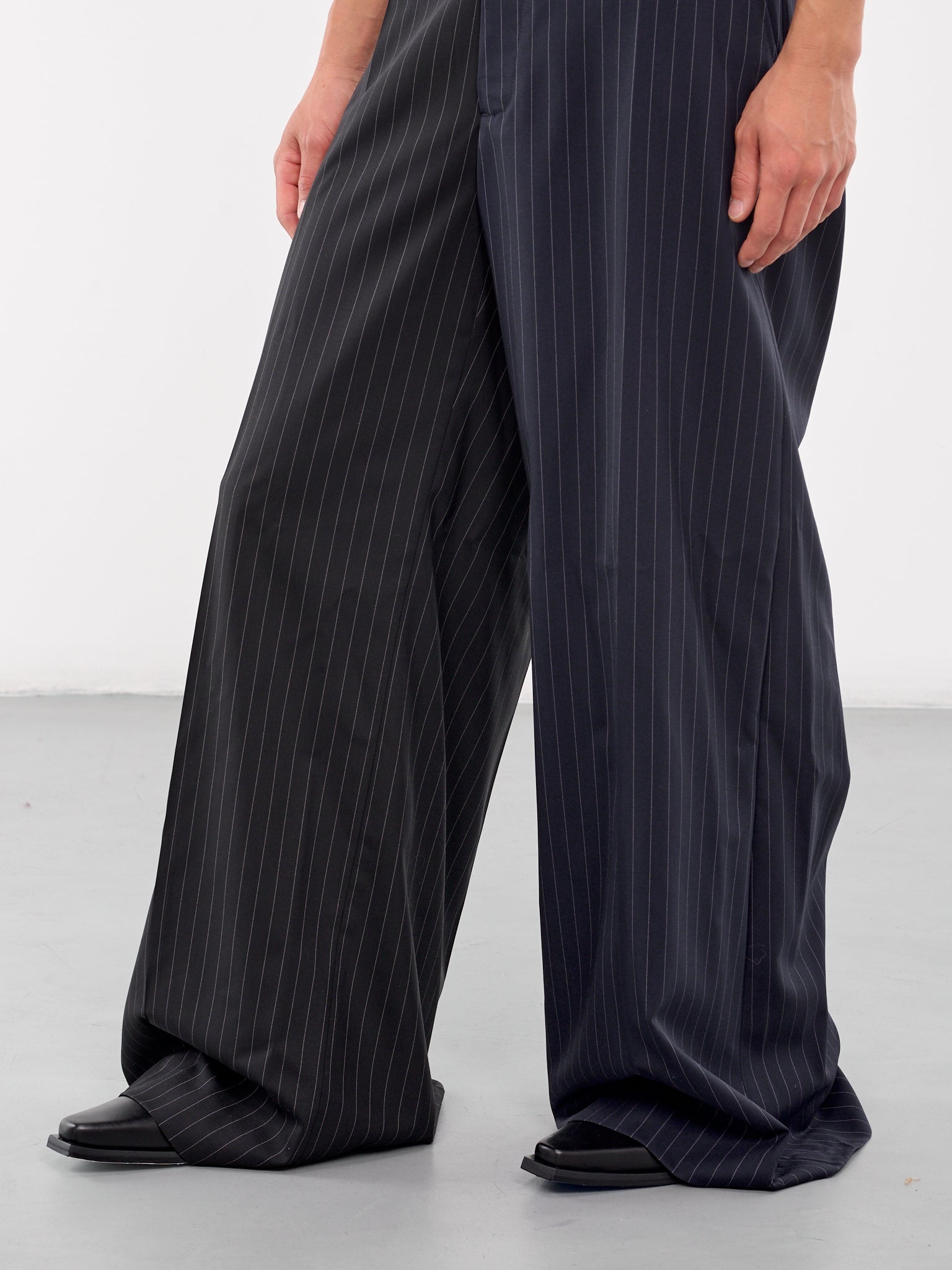 Split Deconstructed Pinstripe Pants - 5