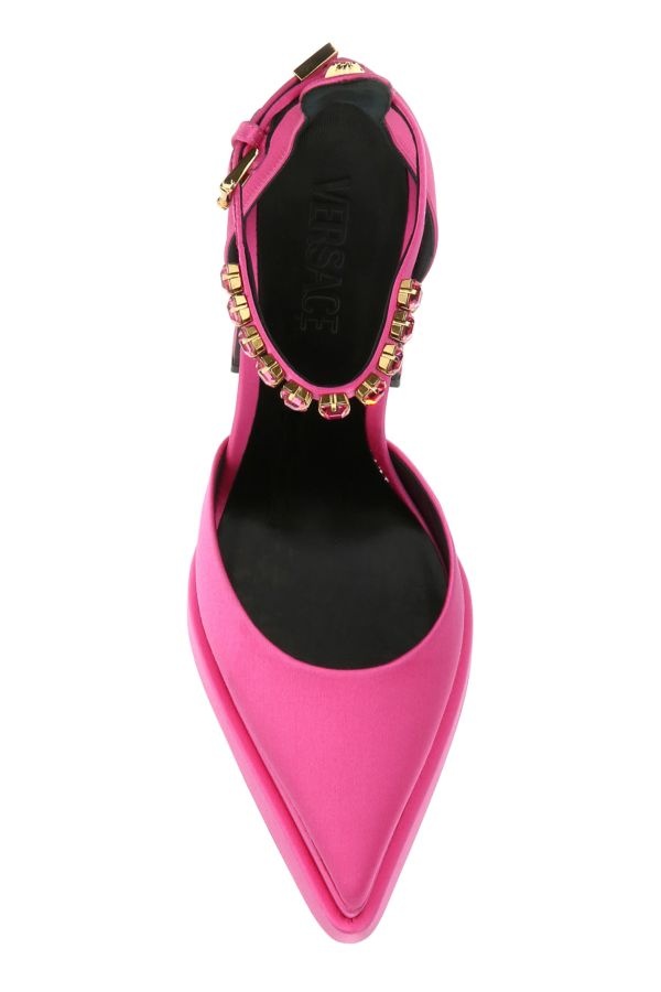 Fuchsia satin Aevitas Pointy pumps - 4