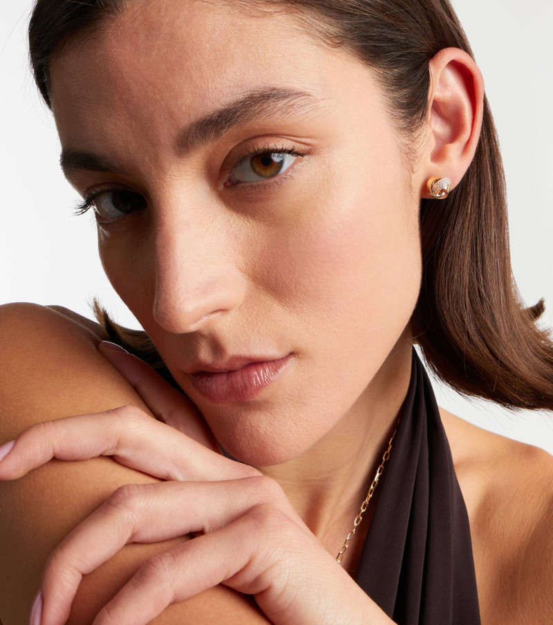 SYDNEY EVAN Tri-Link 14kt gold earrings with diamonds outlook