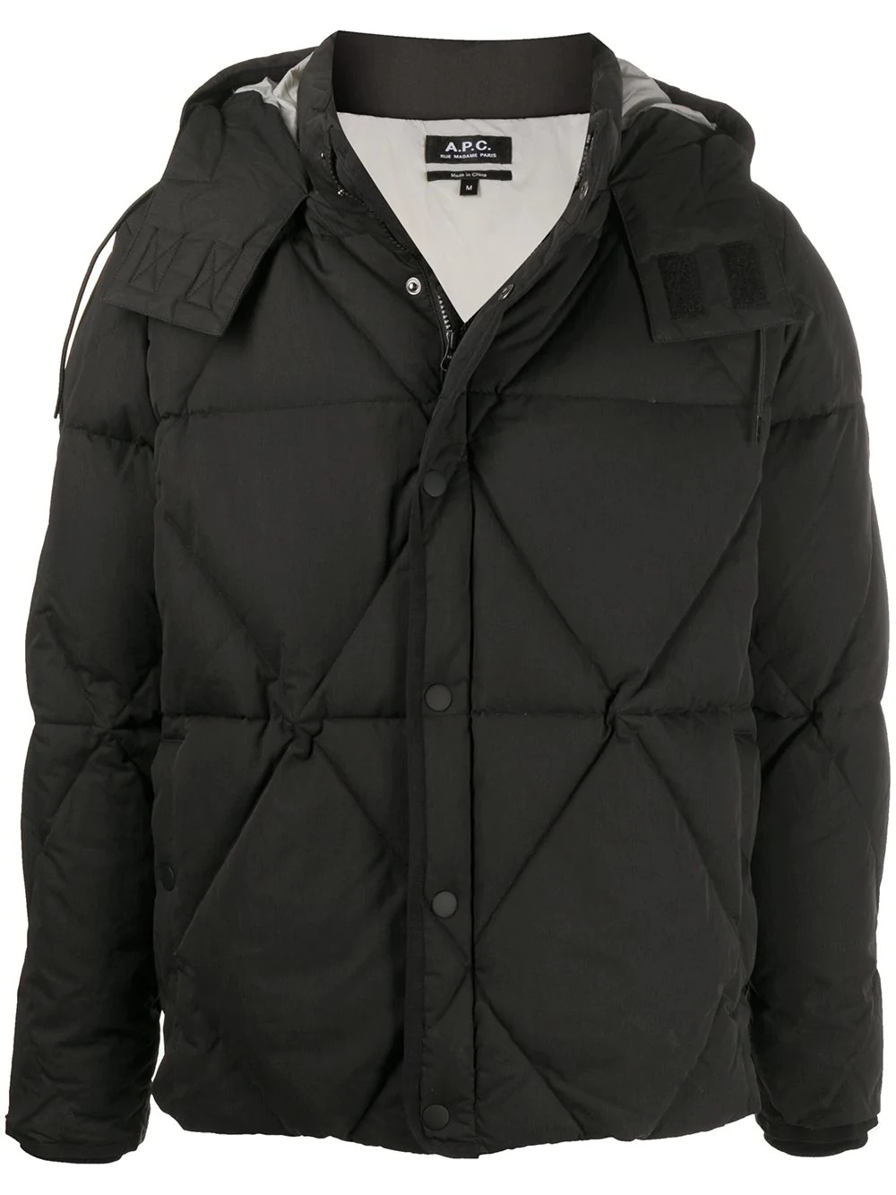 padded zip-up down jacket - 1