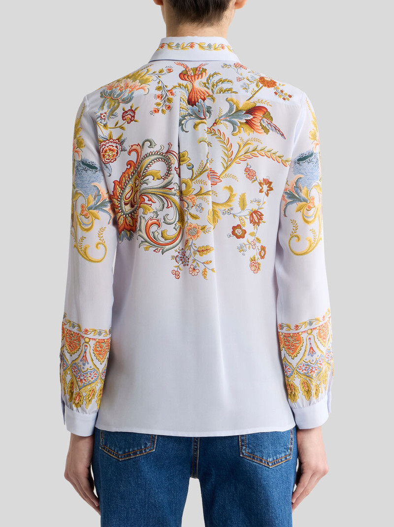 SILK SHIRT WITH PLACED FLORA AND FAUNA PRINT 4
