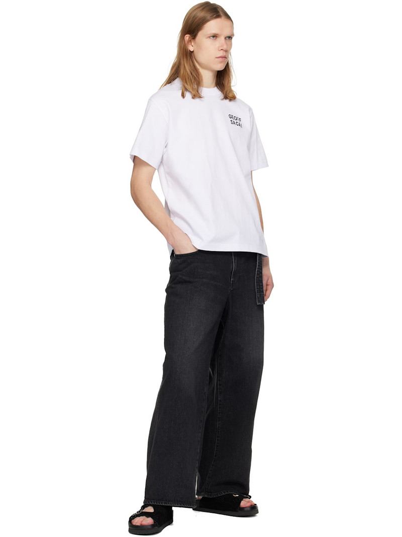 sacai White 'geoff sacai' Embroidery T-shirt outlook